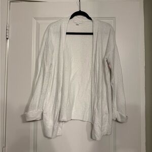 Barefoot Dreams CozyChic Lite Coastline Open Front Cardigan in White Size Small